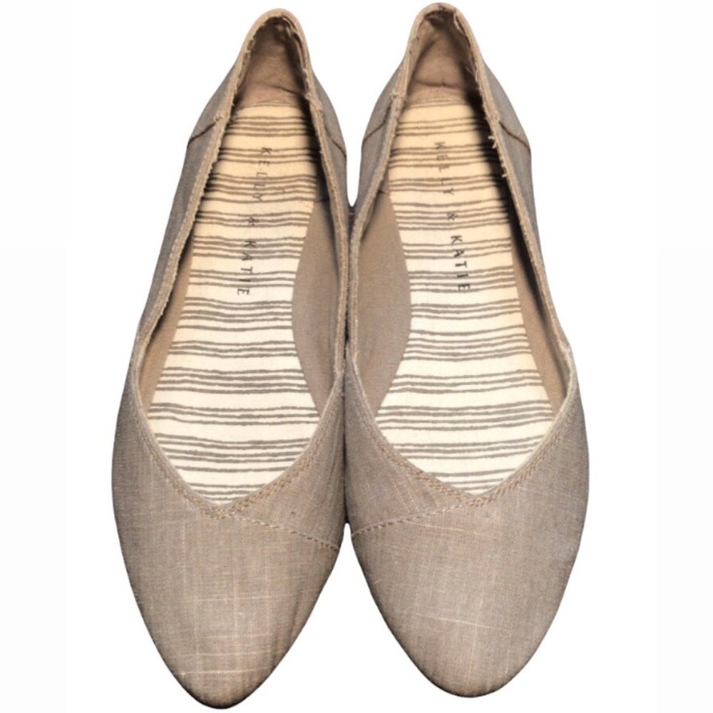 Kelly & Katie Gray Canvas flat 6.5